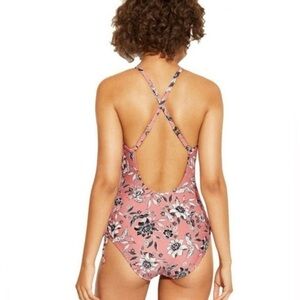KONA SOL Dusty Pink Floral One-Piece Swimsuit size S